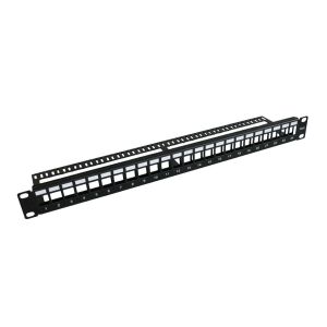 Üres MicroConnect keresztpanel 19", 24 port, 1U Fém, kábelezés nélkül 145284190 - Patch panel