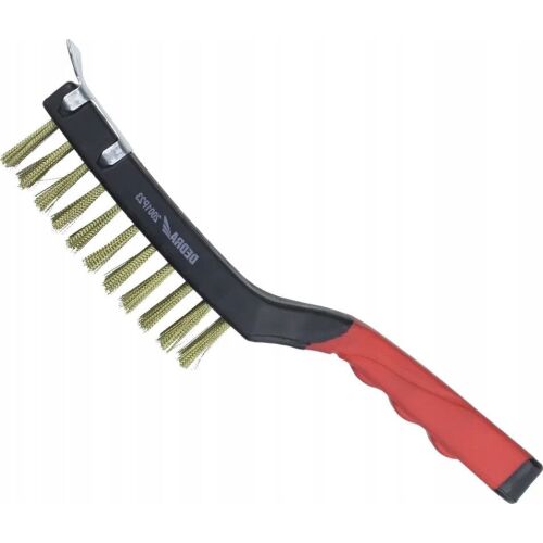 Dedra Drótkefe 4 soros+kaparó, sárgaréz, 285 mm, kétanyag markolat 145284997