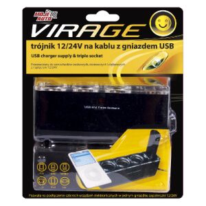 PRZEDŁUŻACZ 12/24V Z GNIAZDKIEM USB 145285407 - Electronica auto