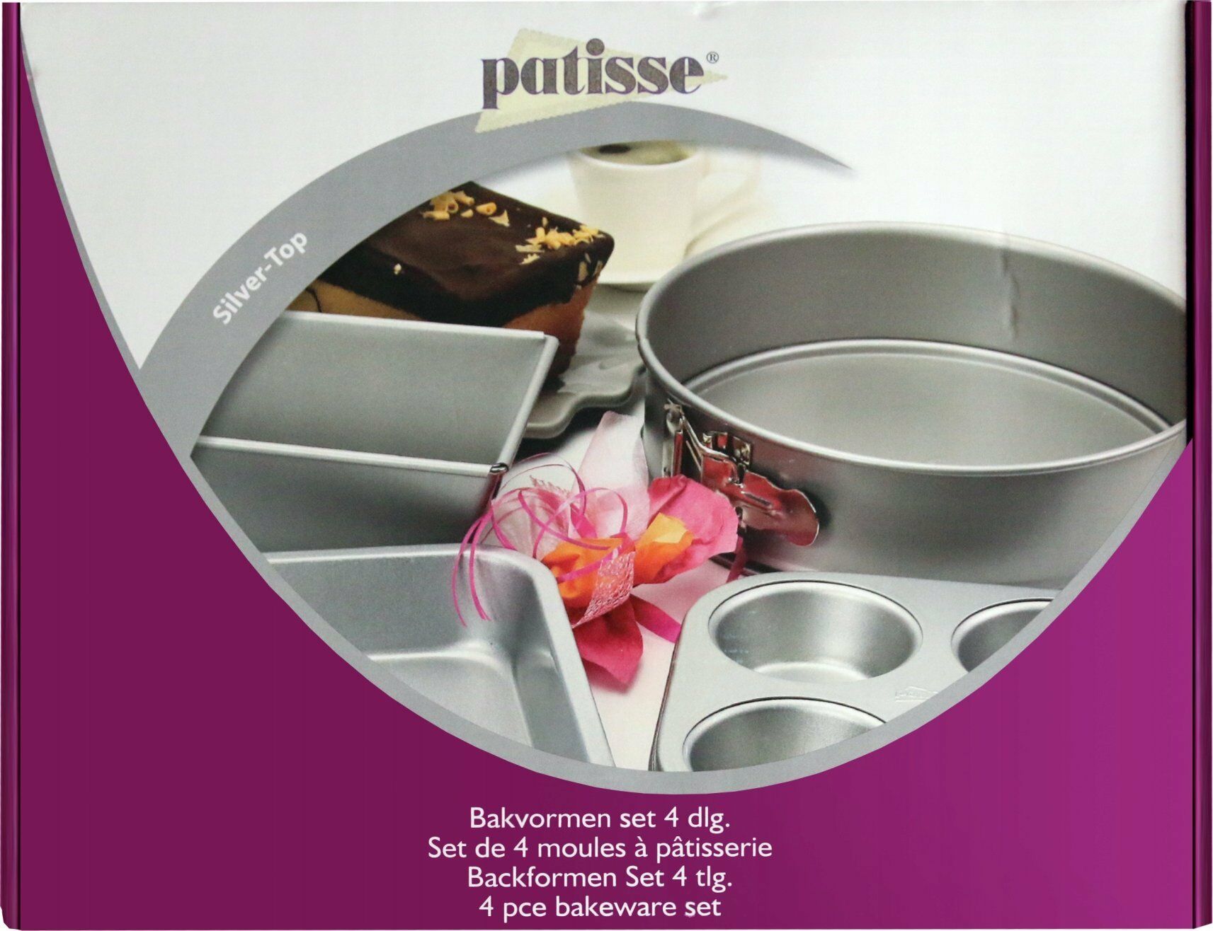 Patisse - Zestaw 4 form do pieczenia SILVER-TOP