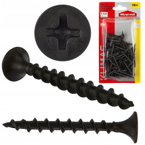 Wkręty fosfatowane karton gips 3,5x35 DR BL=100szt. 145286798