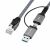 Microconnect MC-RJ45USBC-03 nemváltó / USB-A / USB-C RJ45 kábel Fekete 145287875