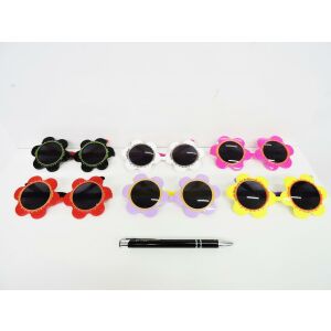 AST. DÍSZITŐ SZEMÜVEG, műanyag, virág, 14x6 cm, 6 mint