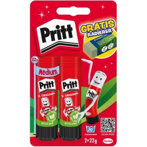 Pritt ragasztórúd 2*22g + radír kiskereskedelem
