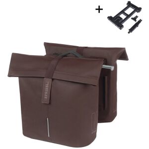 Városi táska BASIL CITY DOUBLE PANNIER BAG MIK 28-32L, MIK rendszer (kész használatra), roasted brown (ÚJ 2025) 145289018 - Kerékpáros táska