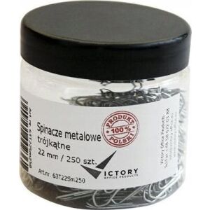 Victory Office Product SPINACZE BIUROWE VICTORY OFFICE 22MM 250 SZT. TRÓJKĄTNE SŁOIK MAŁY