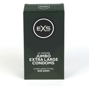 EXS Jumbo 12 db óvszer széles 69mm természetes sima latex