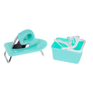 Nagy készlet mosógép, szennyeskosár, vasalódeszka