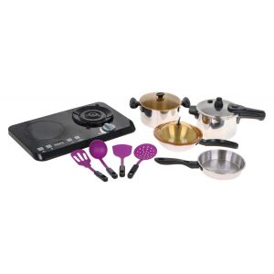 Kit interactiv de gătit pentru copii 3+ arzătoare cu sunet și lumină+Accesorii pentru ghivece + Mâncare de jucărie 32 buc. 145292091 - Bucătărie pentru copii și accesorii de bucătărie pentru jucării