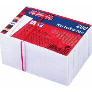Herlitz Karteikarte A8 liniat alb 120g      200 bucăți 145292570 - Carnete notițe