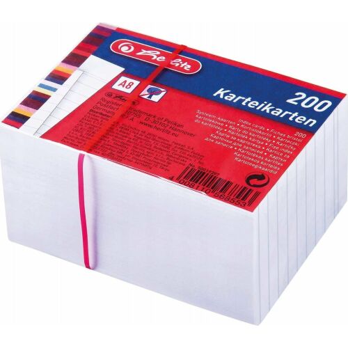 Herlitz Karteikarte A8 liniert weiß 120g 200er Packung