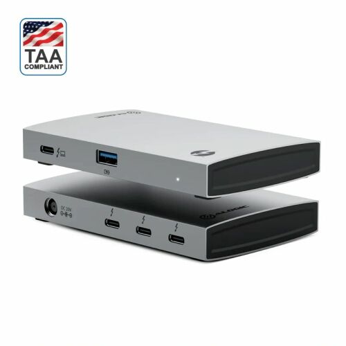 ALOGIC TB4H3TB huby i koncentratory Thunderbolt 4 40000 Mbit/s Czarny, Szary 145292592