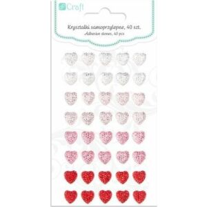 Selbstklebende Herzen mit Kristallen 40 Stück 145292827 - Kunst & Hobby