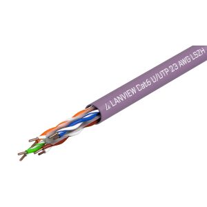 Lanview Cat6 U-UTP hálózati kábel 4x2xAWG24 LSZH Lila 305m Doboz 145293036 - UTP kábel