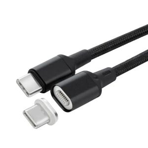 Kabel magnetyczny USB-C MicroConnect, 1m, czarny Obsługa szybkiego ładowania QC3.0+transmisja danych 9V/2A 5V/3A 145293231 - Kabel USB