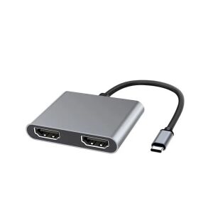 MicroConnect USB-C - HDMI X2 Monitorosztó női adapter Többmonitoros HDMI1.4 Videó felbontás akár 4K @30Hz, Plug & Play 145293305 - HDMI átalakító