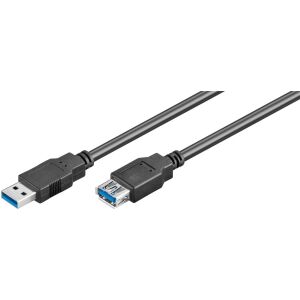 MicroConnect USB3.0 A-A 3m H-F, fekete USB3.0AAF3B, 3 m, USB A, USB A, 3.2 Gen 1 (3.1 Gen 1), férfi/női, fekete 145293568 - Kábel