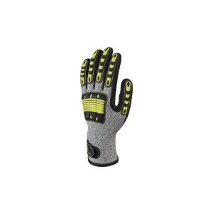 Polietilén szálú kesztyű vágásálló nitrillel bevont tenyérrel sárga-fekete-szürke szín 11 méret MAIN VV910JA11