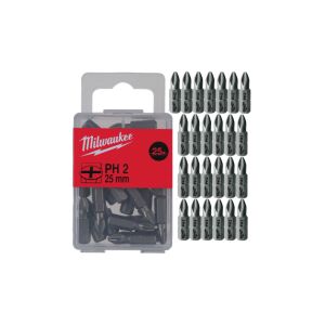 Bity do wkrętarki PH2 25mm wzmocnione 25szt MILWAUKEE 145293860 - Capete bit