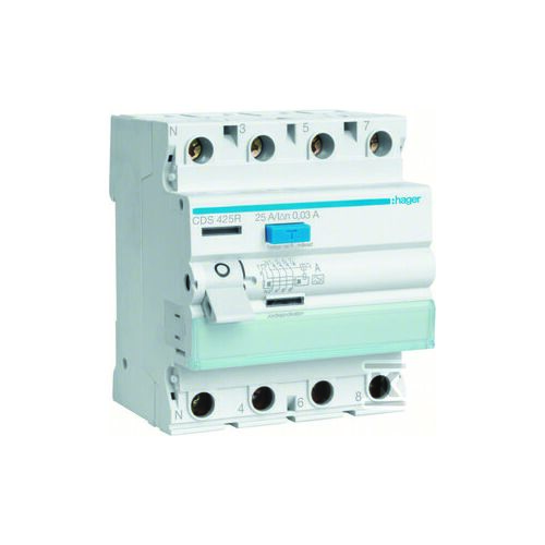 Întrerupător de curent rezidual RCCB 3P+N 25A/30mA Tip A QuickConnect stânga N CDS425R 145293985