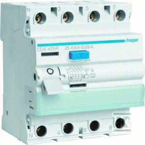 RCCB Wyłącznik różnicowoprądowy 3P+N 25A/30mA Typ A QuickConnect lewy N CDS425R 145293985 - Wyłącznik automatyczny
