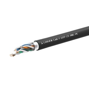 Lanview Cat6 F-UTP kabel sieciowy 4x2xAWG23 PE czarny 305m Zewnętrzny 145295415 - Kabel
