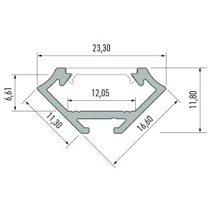 PROFIL ALUMINIOWY NAROŻNY SREBRNY TYP C 1m + KLOSZ MLECZNY 145295655 - Profil LED