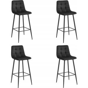 Leobert Hoker ARCETO - fekete bársony/lábak fekete x 4