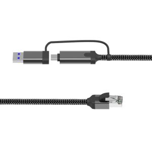 Microconnect MC-RJ45USBC-01 nemváltó / USB-A / USB-C RJ45 kábel Fekete 145297684 - Adatkábel