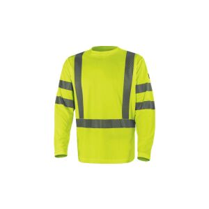 Figyelmeztető póló hosszú ujjú poliészterből, 3. osztály, színe: Fluoreszkáló sárga, méret: XXL, COSMOJAXX