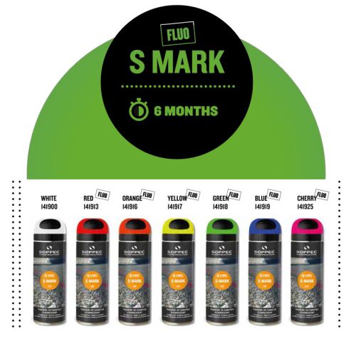 SOPPEC S-MARK Fluoreszkáló Geodéziai Jelölő Spray Színválaszték - Festék spray