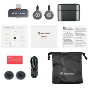 Hollyland LARK M2S Duo vezeték nélküli lavalier mikrofon USB-C csatlakozóval (Duo, Űrszürke)