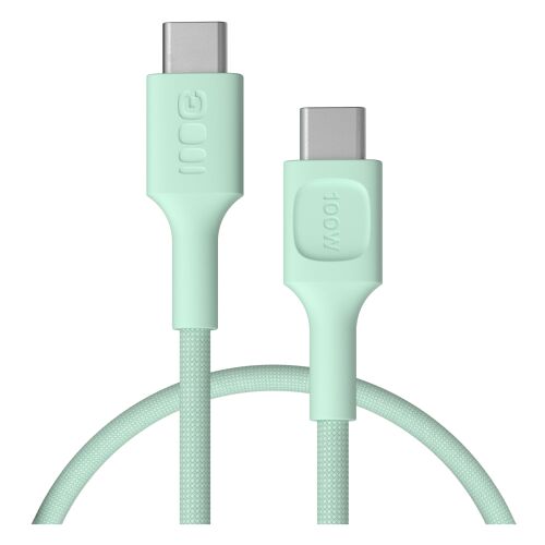 Greencell PowerStream 0,3m USB-C - USB-C kábel, 100W Power Delivery, mentazöld - USB kábel