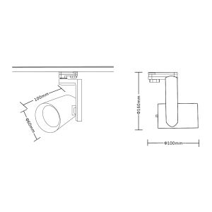 Reflektor Timor 10W 2700/4000K Fekete 3 Áramkör