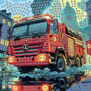 Fun&Joy mozaik tűzoltóautó