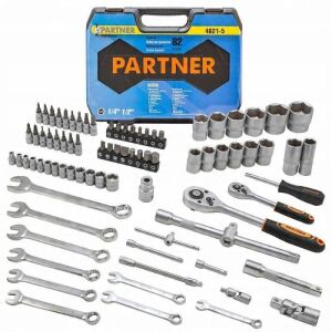 82 darabos szerszámkészlet 1/2", 1/4" (hex) (4-32mm)