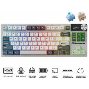 ROYAL KLUDGE RK S85 Fehér Éj Játékbillentyűzet Felhő kapcsoló