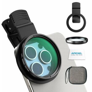 Objektív CPL Polarizációs Szűrő 52mm Okostelefonhoz APEXEL + KLIPS / APL-52-CPL 145304062 - Objektív lencse mobiltelefonhoz