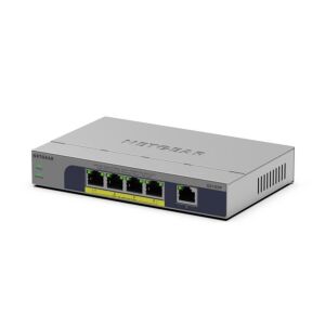 NETGEAR GS105P Nem kezelt Gigabit Ethernet (10/100/1000) PoE támogatás Asztali/fali szerelés Szürke