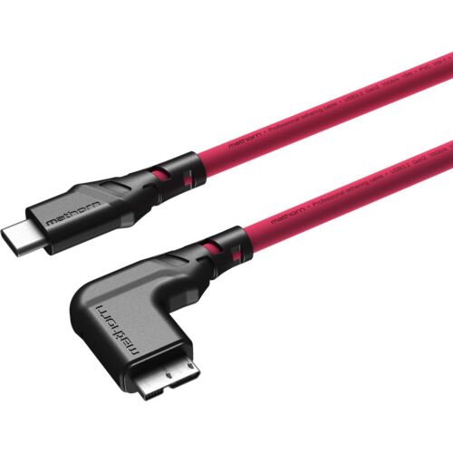 Ednet USB kábel Mathorn MTC-231M 2m 10Gbps USB CA - MicroB 90° lila fotókábel 145306574