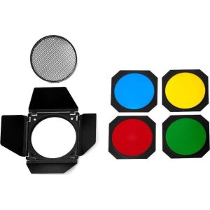 GlareOne Wrota z plastrem miodu i zestawem filtrów kolorowych do czasz 18 cm 145306611 - Stúdiófény és Reflektor