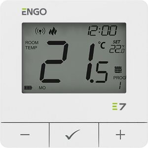 ENGO Controls E7-RFW - Programozható, vezeték nélküli hőmérsékletszabályozó, fehér