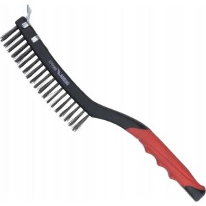 Dedra Fémkefe 3 soros+kaparó, acél, 340mm, kétanyag markolat 145307168 - Drótkefe