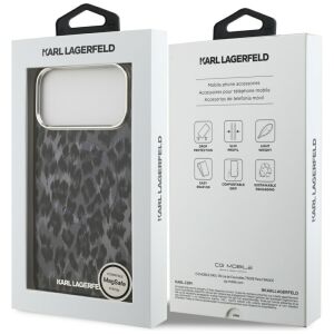 Tok Karl Lagerfeld IML Leopard Pattern MagSafe iPhone 17 Pro Max fekete 145307194 - Telefontok