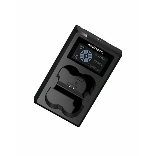 Mathorn MBC-D250 kétcsatornás töltő USB-C-ről Panasonic DMW-BLK22-re