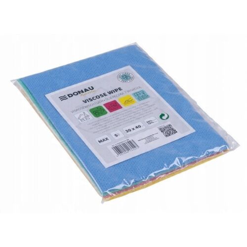 DONAU HOME törlőrongy, 70% viszkózzal, hajtogatott, max. 30x40 cm, 5 db, színkeverék 145307459