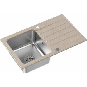 KENNETH 111 Fusion GraniteQ homok (bézs) acél kamrával (780x480x195) kézi szifonnal és tömítőlemezzel+csepegőtál+Fiskars késkészlettel 145307606 - Építkezés & Felújítás