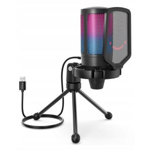 Fifine A6V AMPLIGAME RGB kondenzátormikrofon stúdióra játékosoknak 145308116 - Audio