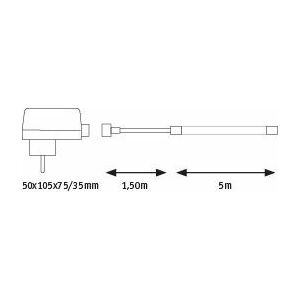 Külső szalag SimpLED IP65 komplett készlet 5m 3000K 20W 230/24V DC fehér / műanyag 145309631 - Lámpa & Világítás
