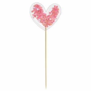 Ozdoba na piku serce z konfetti 20cm Arpex (WA4277) 145309647 - Rekwizyty imprezowe